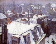 Gustave Caillebotte Snow-covered roofs in Paris oil painting picture wholesale